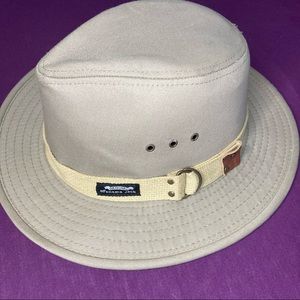 Panama Jack Cotton Canvas Safari Fedora Hat - Khaki